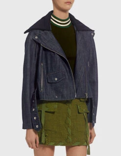 Tibi Removable Collar Oversized Denim Cropped Moto Jacket 12 Tibi Removable Collar Oversized Denim Cropped Moto Jacket -Gani Clothing Shop 32772