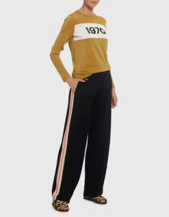 Bella Freud Merino Wool Race Track Stripe Knitted Track Pants -Gani Clothing Shop 32830