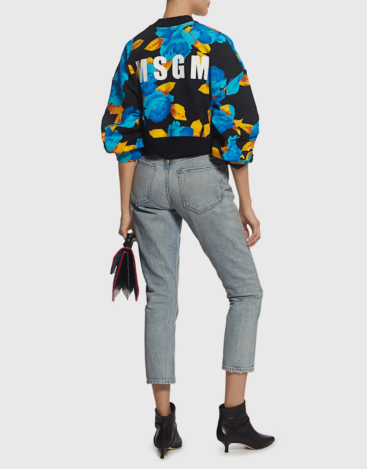 MSGM Floral Neoprene Cropped Sweatshirt 6 MSGM Floral Neoprene Cropped Sweatshirt - Image 4