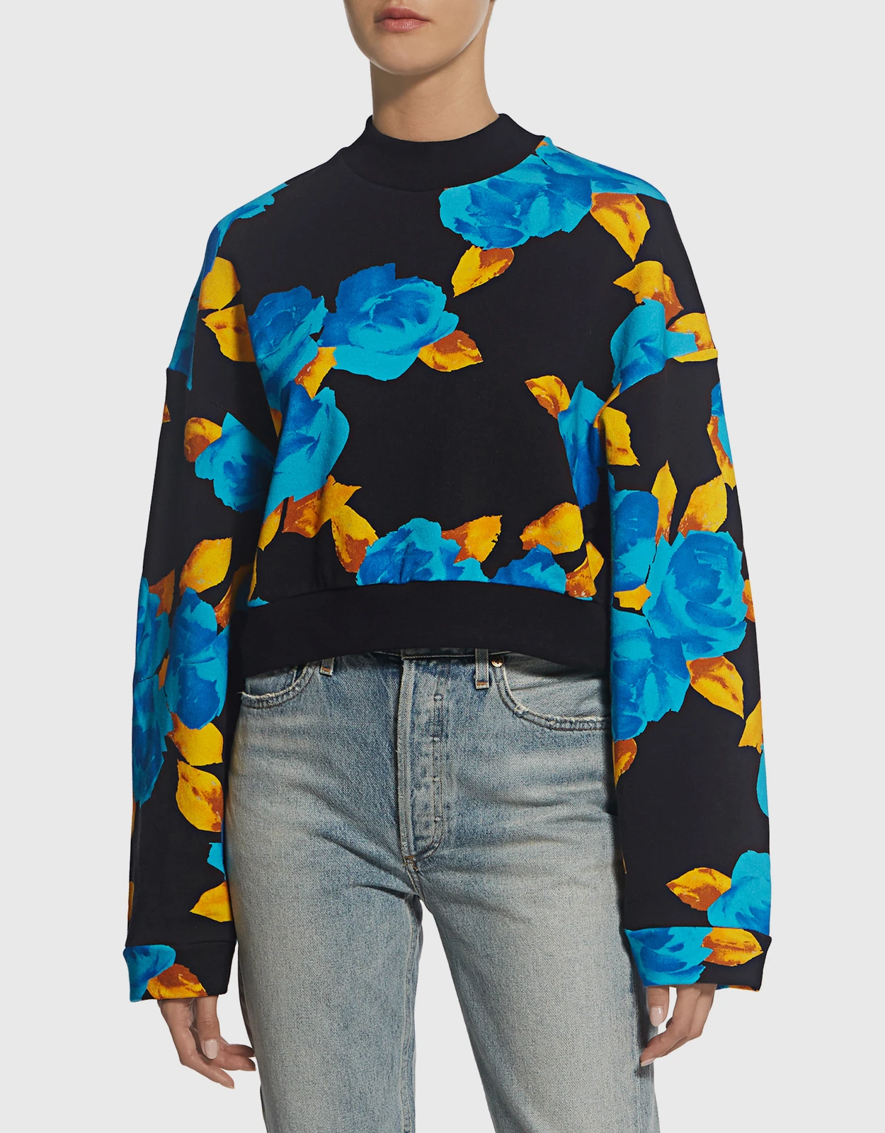 MSGM Floral Neoprene Cropped Sweatshirt 7 MSGM Floral Neoprene Cropped Sweatshirt - Image 5
