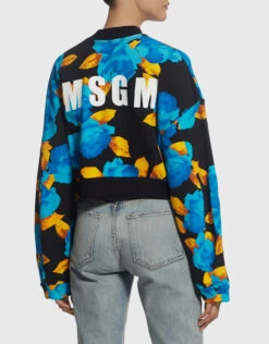 MSGM Floral Neoprene Cropped Sweatshirt 13 MSGM Floral Neoprene Cropped Sweatshirt -Gani Clothing Shop 33024
