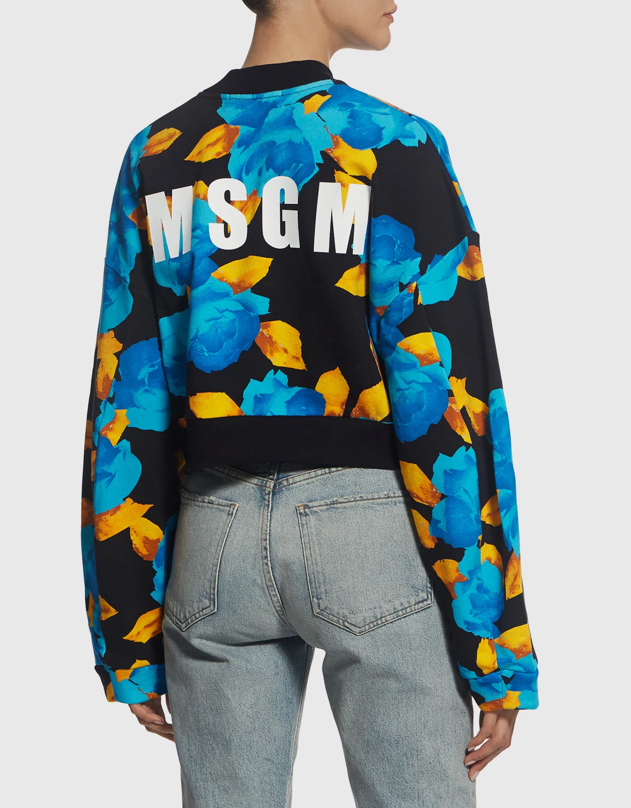 MSGM Floral Neoprene Cropped Sweatshirt 8 MSGM Floral Neoprene Cropped Sweatshirt - Image 6