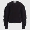 McQ Alexander McQueen Eyelet Lace Ruffle-Sleeve Sweatshirt 1 McQ Alexander McQueen Eyelet Lace Ruffle-Sleeve Sweatshirt -Gani Clothing Shop 33045