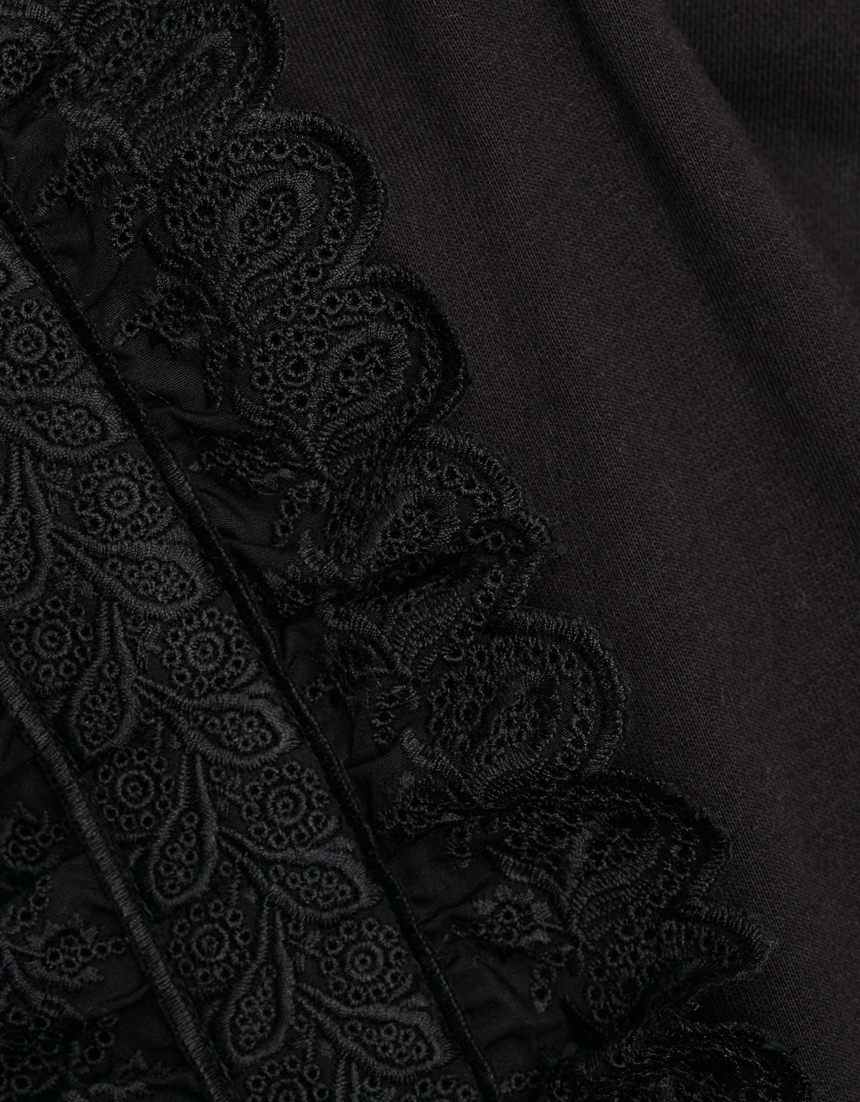 McQ Alexander McQueen Eyelet Lace Ruffle-Sleeve Sweatshirt 4 McQ Alexander McQueen Eyelet Lace Ruffle-Sleeve Sweatshirt - Image 2