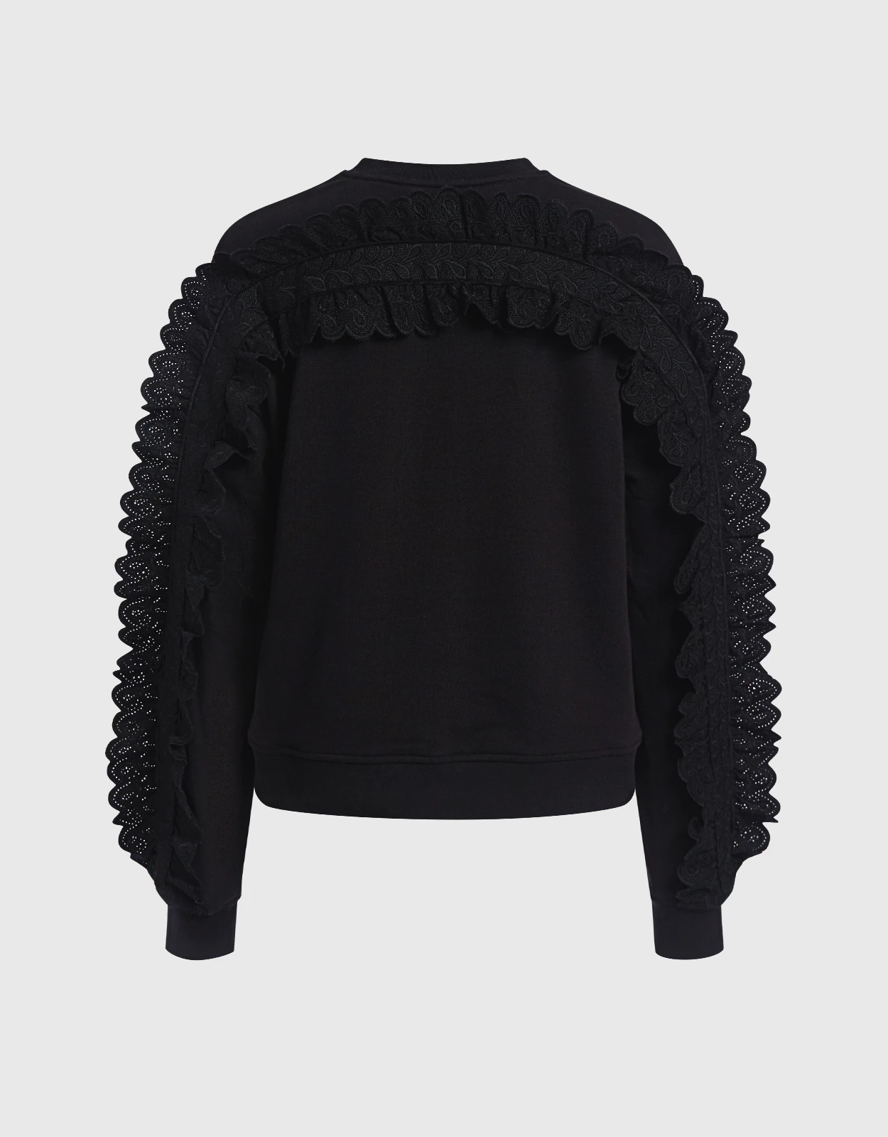 McQ Alexander McQueen Eyelet Lace Ruffle-Sleeve Sweatshirt 5 McQ Alexander McQueen Eyelet Lace Ruffle-Sleeve Sweatshirt - Image 3