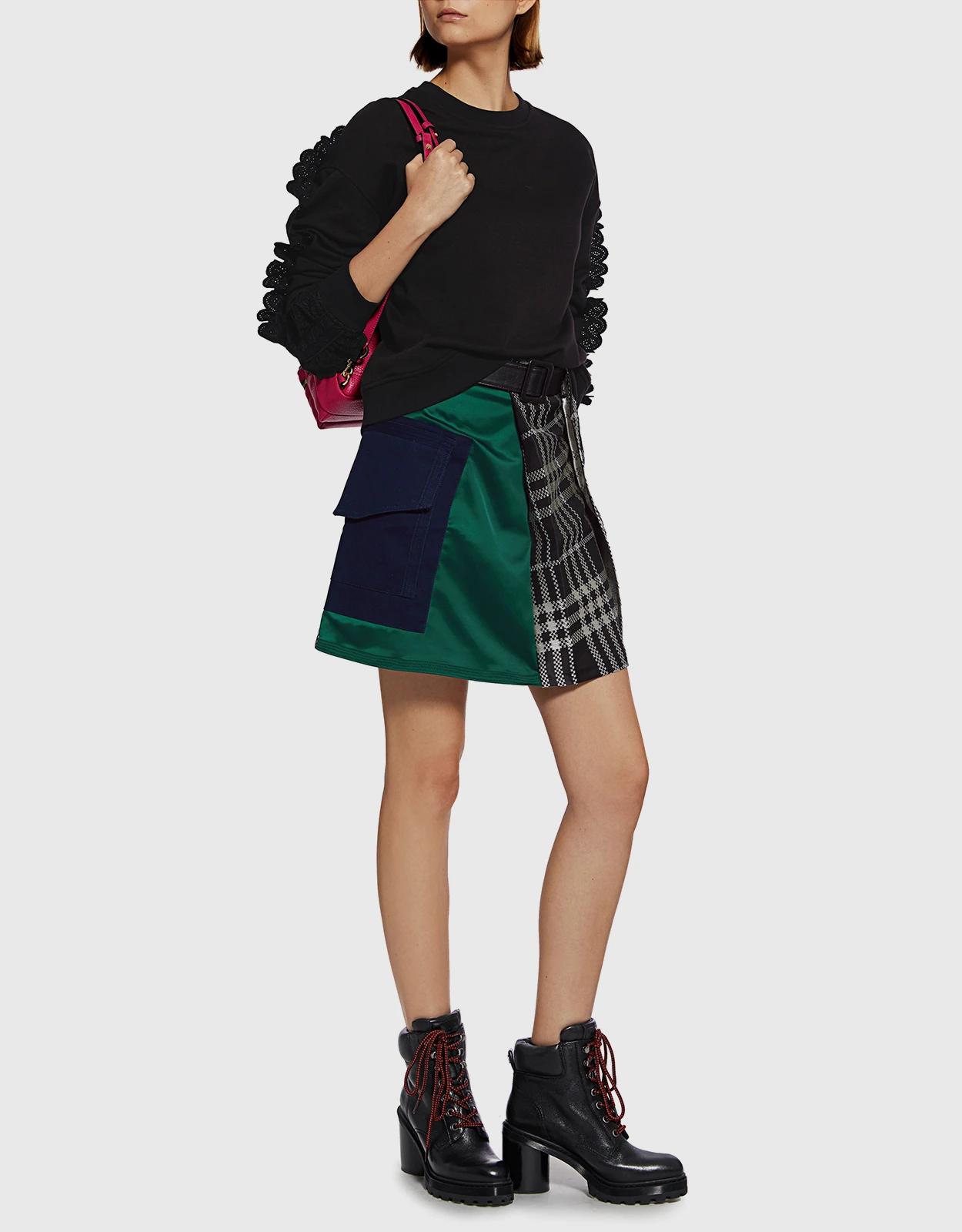 McQ Alexander McQueen Eyelet Lace Ruffle-Sleeve Sweatshirt 6 McQ Alexander McQueen Eyelet Lace Ruffle-Sleeve Sweatshirt - Image 4