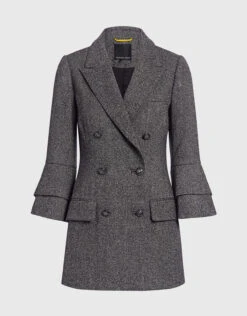 Marissa Webb Wilder Bell Sleeve Herringbone Blazer Dress