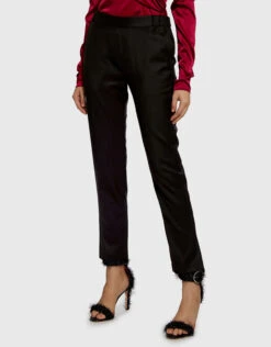 Nili Lotan Chelsea Wool Slit Straight-leg Cropped Pants -Gani Clothing Shop 34201