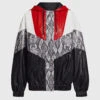 MSGM Snake Skin Patchwork Faux Leather Hoodie Jacket -Gani Clothing Shop 35181
