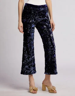 Alexis Pace Sequin Flare Cropped Pants -Gani Clothing Shop 35916