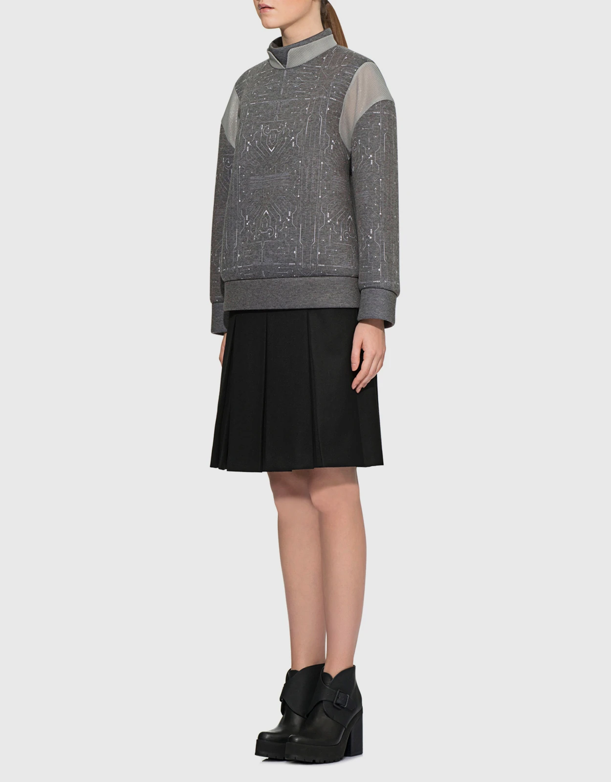 Cres E Dim Circuit Print Neoprene SWEATSHIRT 3 Cres E Dim Circuit Print Neoprene SWEATSHIRT - Image 2