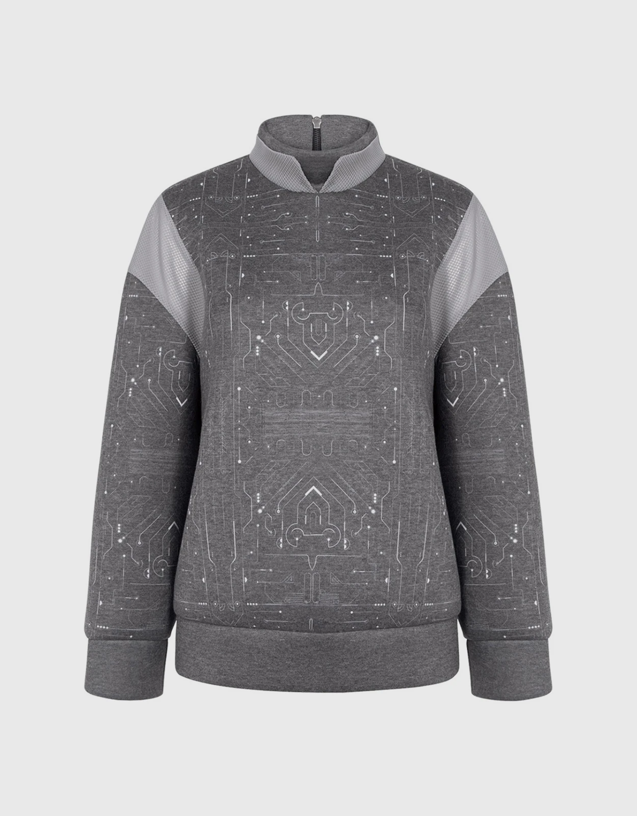 Cres E Dim Circuit Print Neoprene SWEATSHIRT 4 Cres E Dim Circuit Print Neoprene SWEATSHIRT - Image 3