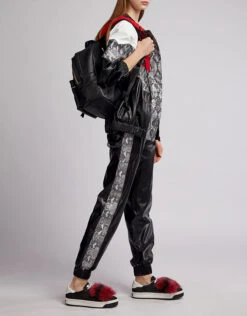 MSGM Snake Trim Patchwork Faux Leather Track Pants -Gani Clothing Shop 37261