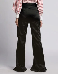 Jonathan Simkhai Satin Front Slit Belted High-rise Pants -Gani Clothing Shop 37698