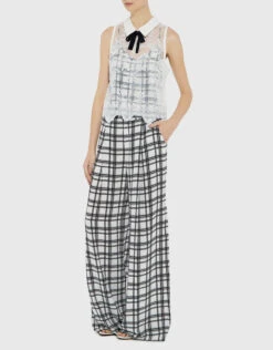 Marissa Webb Erika Wide Leg Plaid Pants -Gani Clothing Shop 38620