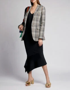 MM6 Maison Margiela Shoulder Cutout Detail Plaid Blazer -Gani Clothing Shop 38731