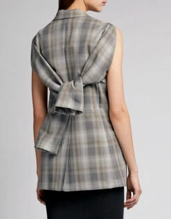 MM6 Maison Margiela Shoulder Cutout Detail Plaid Blazer -Gani Clothing Shop 38735