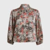 Ganni Cameron Floral Satin Cropped Blouse -Gani Clothing Shop 39539