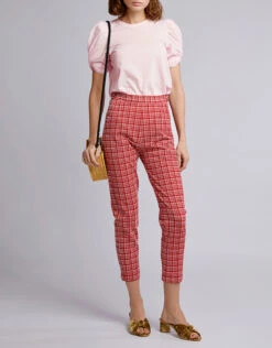Rachel Comey Flat Westside Plaid High-rise Pants -Gani Clothing Shop 41102