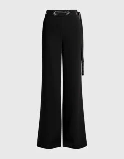 Jonathan Simkhai Star-Studded Crepe Wide-Leg Pants