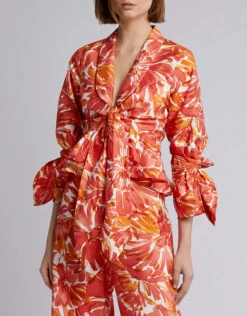 Alexis Reena Floral Tie-Front Cropped Top -Gani Clothing Shop 42474