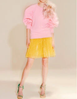 MSGM Feather Embellished Sweatshirt