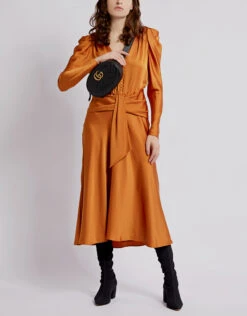 Jonathan Simkhai Annalise V-neck Satin Midi Dress -Gani Clothing Shop 431485