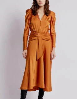Jonathan Simkhai Annalise V-neck Satin Midi Dress -Gani Clothing Shop 431486