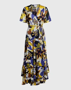 Alexis Sotella Floral Wrapped Midi Dress