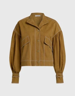Ulla Johnson Cody Military Canvas Cropped Jacket