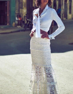 Alexis Roxanne Tie Neck Shirt -Gani Clothing Shop 43272