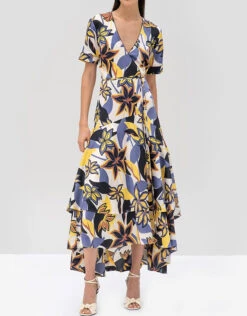 Alexis Sotella Floral Wrapped Midi Dress 10 Alexis Sotella Floral Wrapped Midi Dress -Gani Clothing Shop 43277