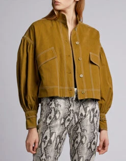 Ulla Johnson Cody Military Canvas Cropped Jacket -Gani Clothing Shop 43934