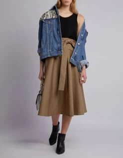 MSGM Snake-print Paneled Denim Jacket -Gani Clothing Shop 44052