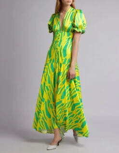 Alexis Zuella V-neck Puffed Sleeve Maxi Dress -Gani Clothing Shop 44152