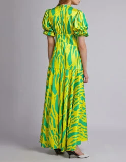 Alexis Zuella V-neck Puffed Sleeve Maxi Dress -Gani Clothing Shop 44153