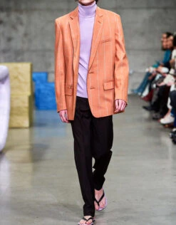 Tibi Dexter Menswear Checked Long Blazer