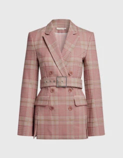 Jonathan Simkhai Plaid Tailoring Boyfriend Blazer