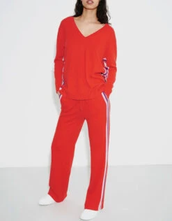 Chinti & Parker Heritage V-Neck Striped Wool-Cashmere Sweater -Gani Clothing Shop 45099