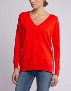 Chinti & Parker Heritage V-Neck Striped Wool-Cashmere Sweater -Gani Clothing Shop 45327