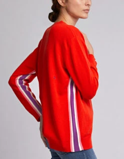 Chinti & Parker Heritage V-Neck Striped Wool-Cashmere Sweater -Gani Clothing Shop 45328