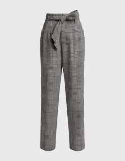 Marissa Webb Ethan Plaid High-rised Paperbag Wide-leg Pants
