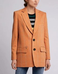 Tibi Dexter Menswear Checked Long Blazer -Gani Clothing Shop 45750