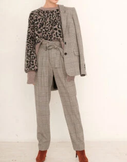 Marissa Webb Ethan Plaid High-rised Paperbag Wide-leg Pants -Gani Clothing Shop 45778