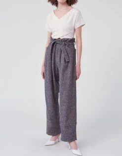 Rachel Comey Irolo Tweed Paperbag Wide-leg Pants -Gani Clothing Shop 45780