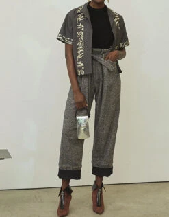 Rachel Comey Irolo Tweed Paperbag Wide-leg Pants -Gani Clothing Shop 45781