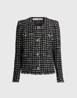 IRO Tetys Metallic Tweed Cropped Blazer