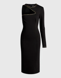 Versace Jeans Couture One-shoulder Studded Keen Length Dress