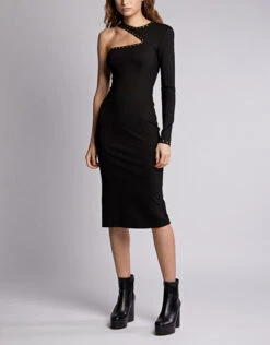 Versace Jeans Couture One-shoulder Studded Keen Length Dress -Gani Clothing Shop 47887