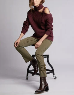 Jonathan Simkhai E-Cig Mixed-Wool Tapered Pants -Gani Clothing Shop 48257